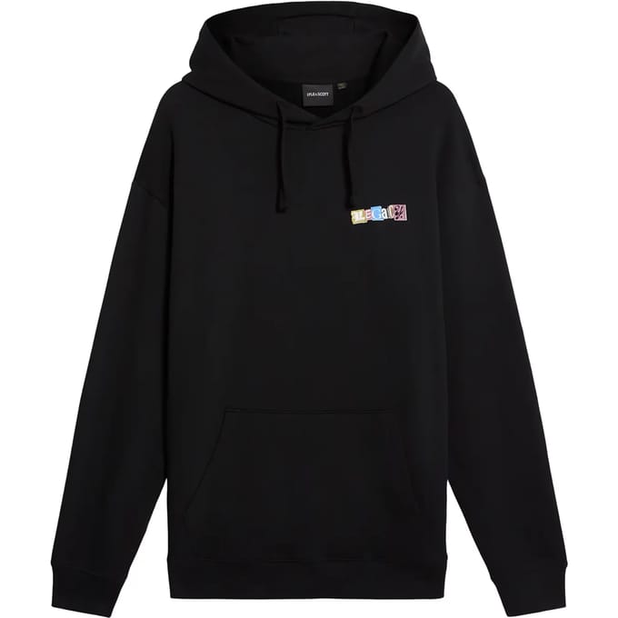 Lyle & Scott Paper Letters Graphic Hoodie Jet Black Größe: M | Kaputzenpullis Outlet | Herren | Schwarz