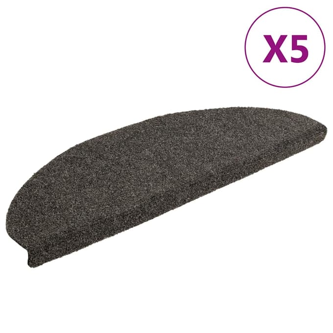 vidaXL - Trapmatten - Zelfklevend - 5 - stuks - 65x21x4 - cm - Antraciet - Halfrond - Groot
