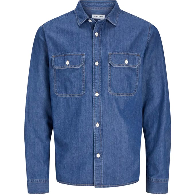 Overhemd Lange Mouw Jack &amp; Jones 12269262 TRAVIS-MEDIUM BLUE DENIM