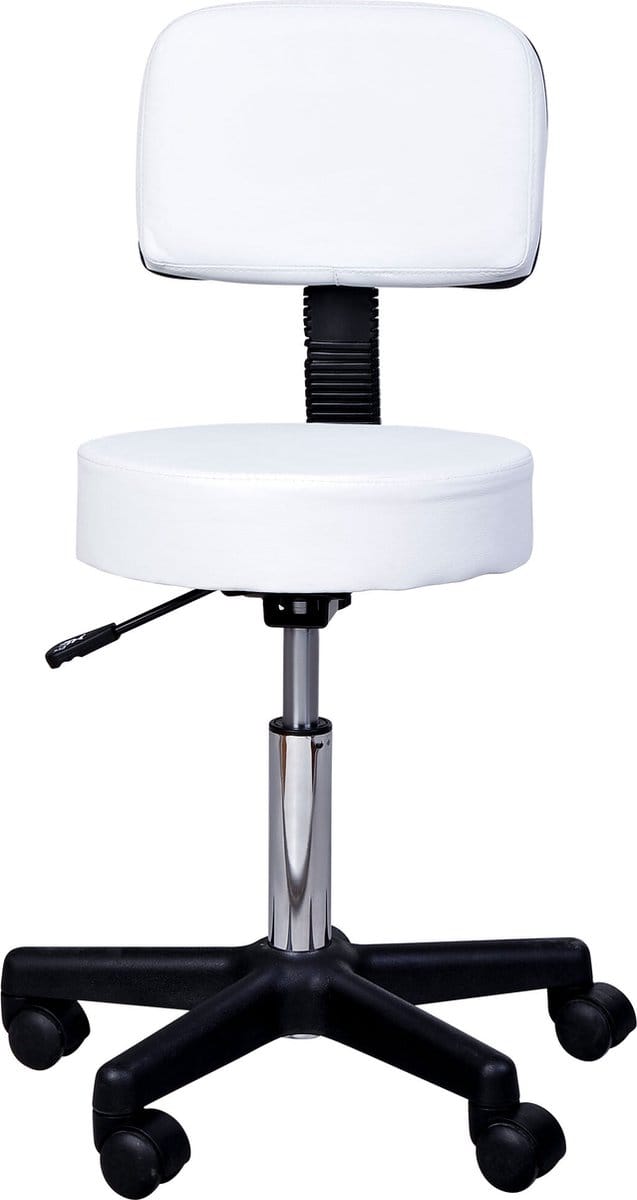 HOMCOM - Rolkruk - Hoogteverstelbaar - ergonomisch gestoffeerd - Wit