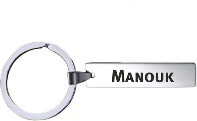 Sleutelhanger Met Naam - Manouk - RVS