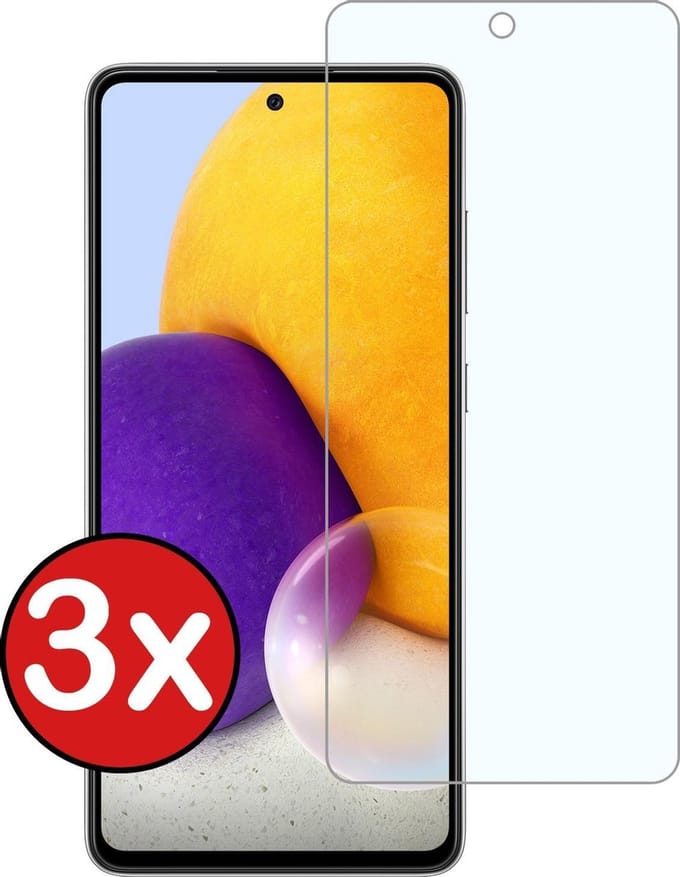 Screenprotector - 3 Stuks - Geschikt voor Samsung Galaxy A72 - Extra Sterk - Beschermglas - Gehard Glas - Tempered Glass - Screen Protector