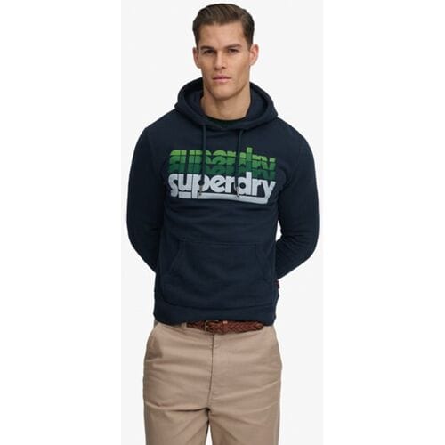 Superdry Stacked Hoodie Blauw Grootte: Xxl