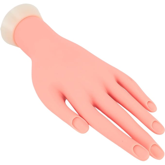 Nagel Oefenhand Levensecht Ingebouwde Nagelgroeven Herbruikbaar Multifunctioneel Flexibel Buigbaar beige