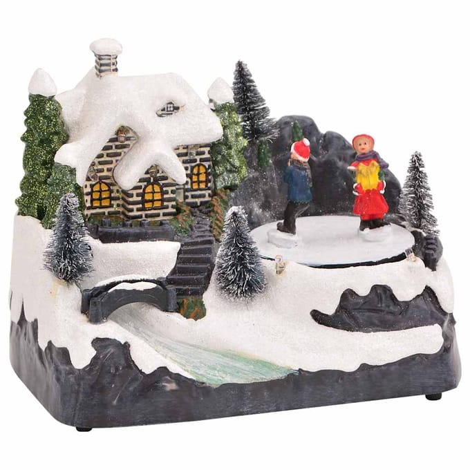 vidaXL - Mini - Kerstmis - Dorp - 16 - x - 11,5 - x - 13 - cm - Kunststof - Multikleur