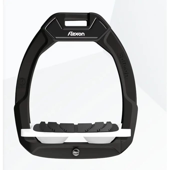 Veiligheidssporen Paardrijden Ingeschuinde Grip Zwart/Wit/Wit Flex-On Safe-On