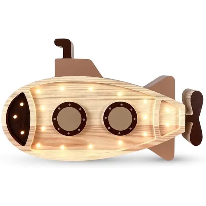 Houten handgemaakte lamp Peekaboo Submarine