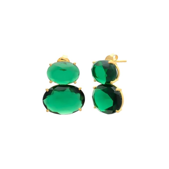 Statement Oorbellen Liv met Smaragd – Luxe & Uniek Cadeau