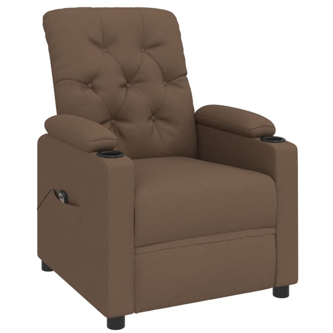 vidaXL Fauteuil verstelbaar elektrisch stof bruin