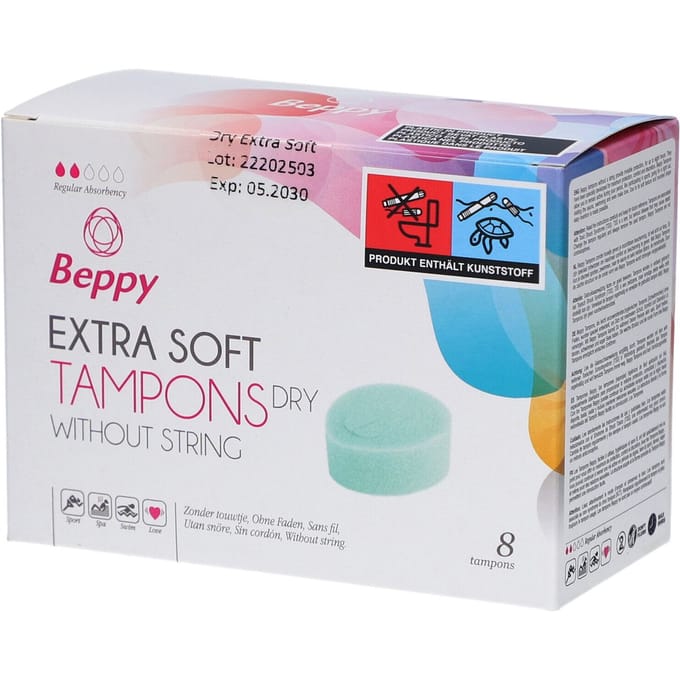 Beppy Tampons Extra Soft - 2x4 = 8 stuks - zonder touwtje