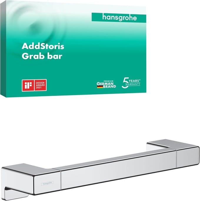 Badgreep - Handgreep Douche - Veilige Ondersteuning - TÜV Getest - 35 cm Breed - Zwart Chroom
