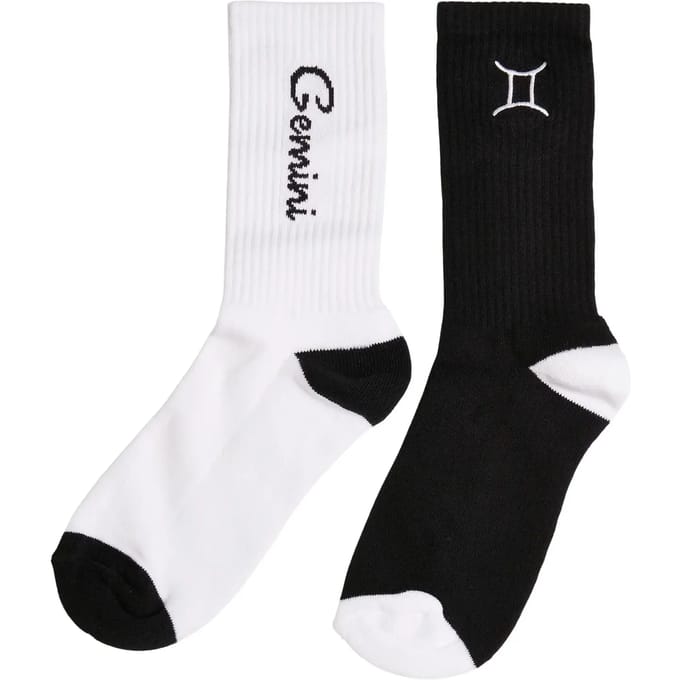 Mister Tee - Gemini Zodiac 2Pack Sokken - 35/38 - Zwart/Wit