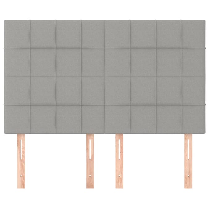 vidaXL - Hoofdbord - lichtgrijs - 144x5x118/128 - cm - stof