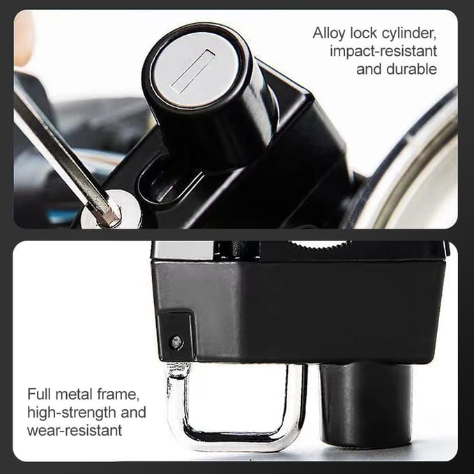 Motorhelm Slot Anti-diefstal Fietshelm Veiligheidssloten met 2 sleutels en installatiegereedschap Simple version black