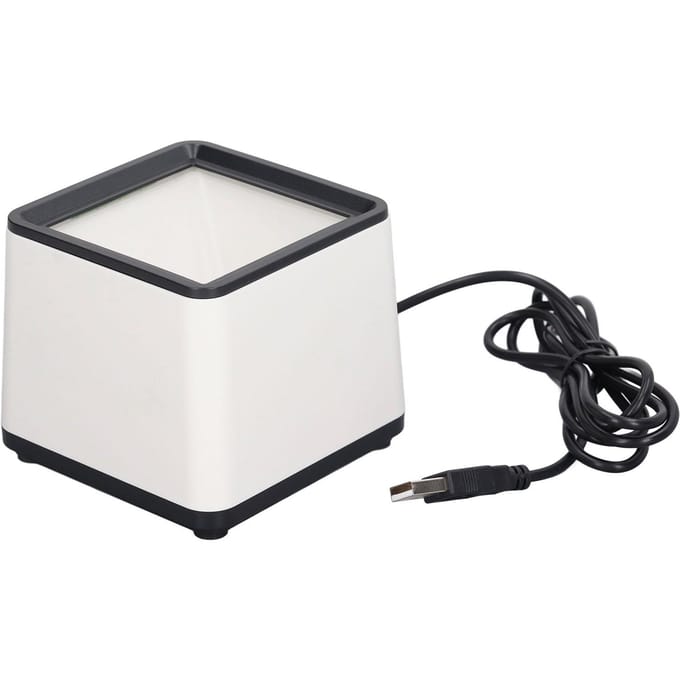 Handsfree Barcodescanner Spraakaankondiging Snelle Respons 2D Desktop Barcodelezer voor Bedrijven white