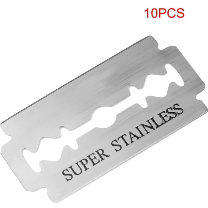 10 stuks doos scheermesjes voor mannen, traditioneel handmatig scheermes, baardtrimmer accessoire white