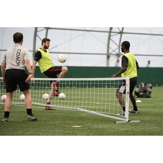 Precision - voetvolley - Trainingsset Compact Tennisnet - Aluminium - Zwart/wit
