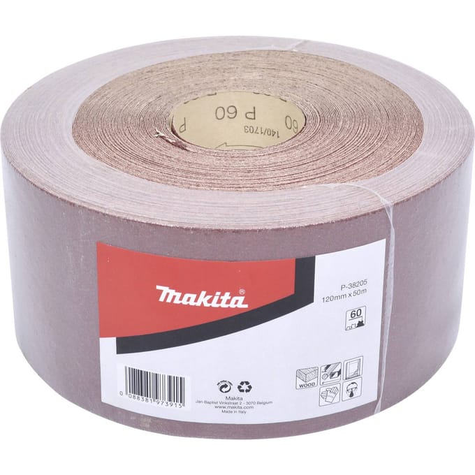 Makita P-38205 P-38205 Schuurpapierrol Korrelgrootte (num) 60 (l x b) 50 m x 120 mm 1 stuk(s)