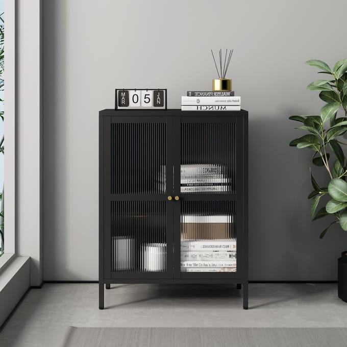 Sideboard Säkylä dressoir 84x64x35 cm zwart [en.casa]