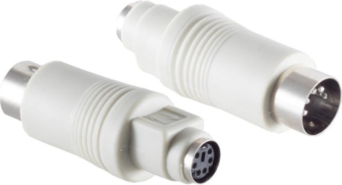 PS/2 (v) - DIN 5-pins (m) toetsenbord adapter / beige