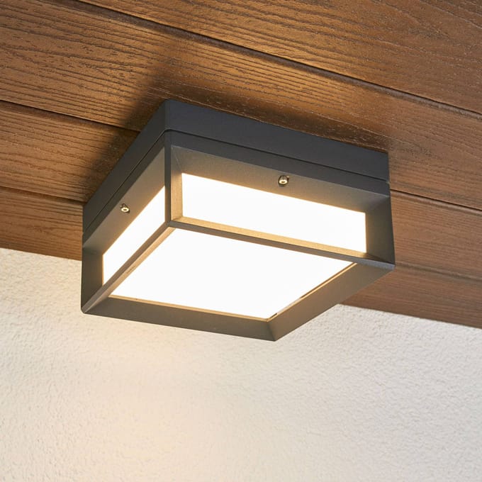 Bega LED buiten wandlamp 22650, grafiet, metaal, IP65 CCT