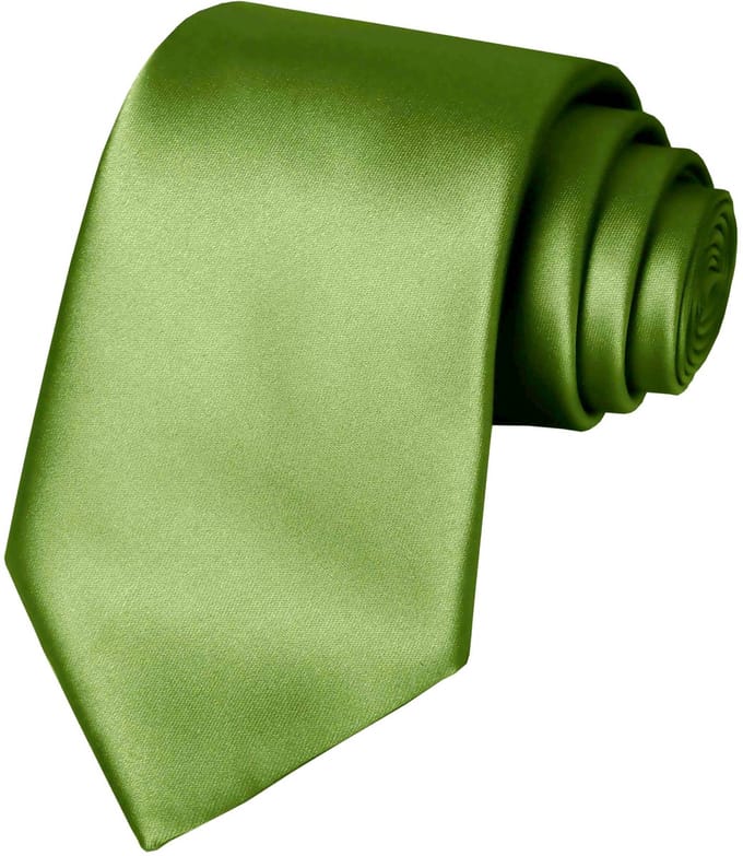Fako Fashion - Stropdas - Effen - Satijn - 8cm - 145cm - Olijfgroen
