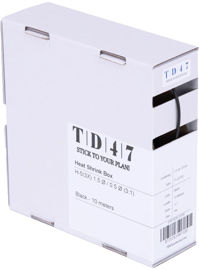 TD47 Krimpkous Box H-2(3X) 1.5Ø / 0.5Ø 10m - Zwart