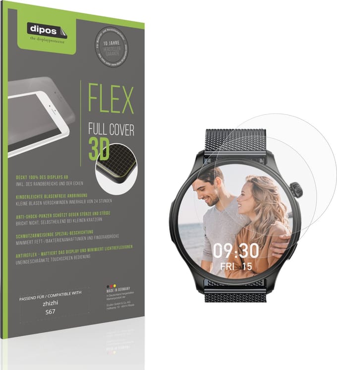 dipos FLEX – 2x Matte Screenprotector geschikt voor zhizhi S67 | Volledige Schermbescherming | Case-Friendly