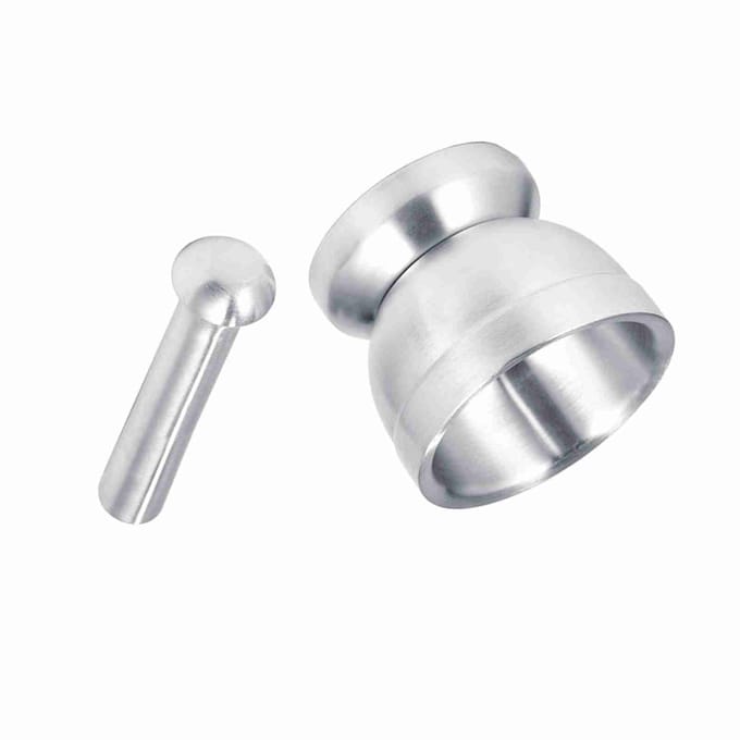 RVS Vijzel en Stamper Meng Maal Kom Set Keuken Knoflookmolen Gereedschap white
