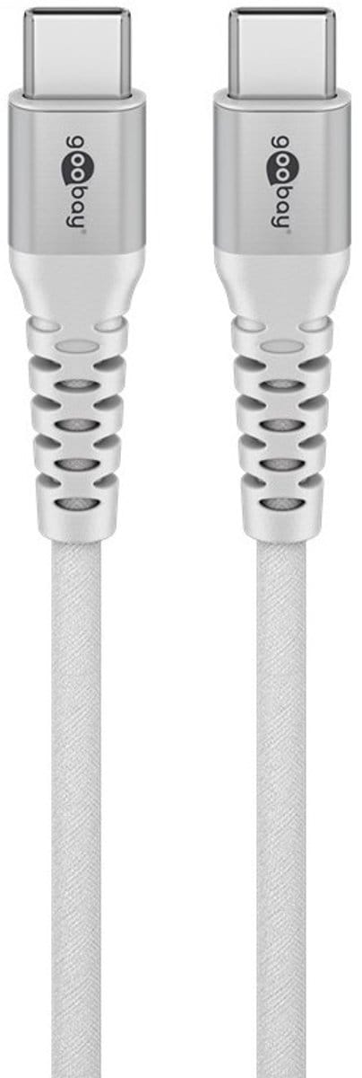 Goobay USB-C Supersoft Textile kabel | USB2.0 | PD 60W | wit | 2 meter