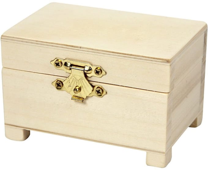 Creativ Company Wooden Box on Legs with Metal Lock