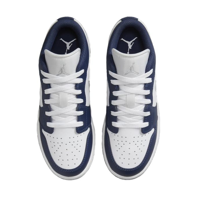 Air Jordan 1 Low GS Midnight Navy Wolf Grey Sneakers Enfants Blanc 553560-141 38 black