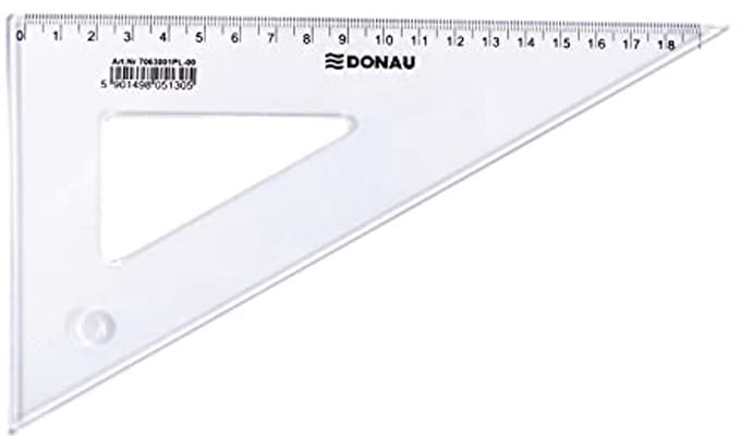 Grote Geometrische Driehoek 19 cm - Transparant Met Nauwkeurige mm-Indeling