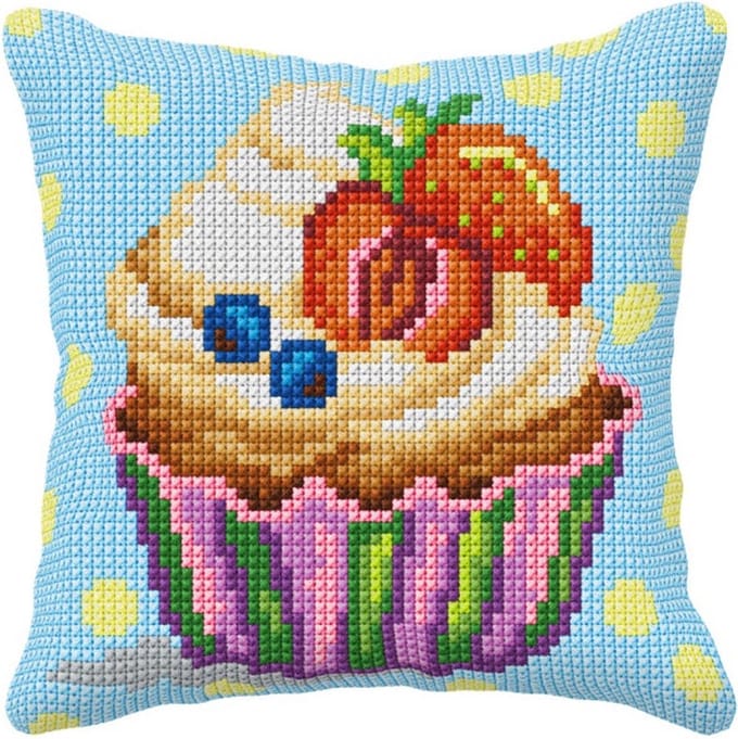 Kussenpakket Cupcake borduurpakket - Orchidea