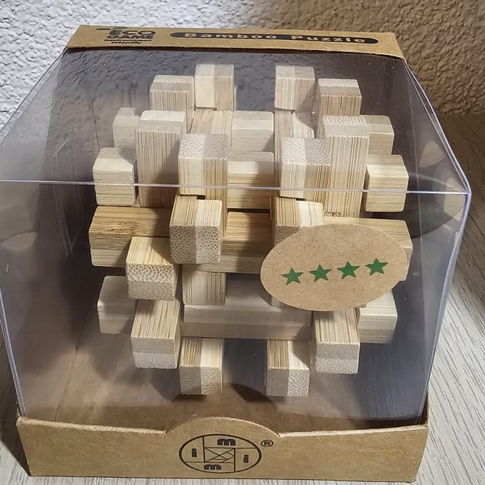Puzzel - IQ puzzel - Bamboe - Magische blokken - 8.7x7.0x8.7cm