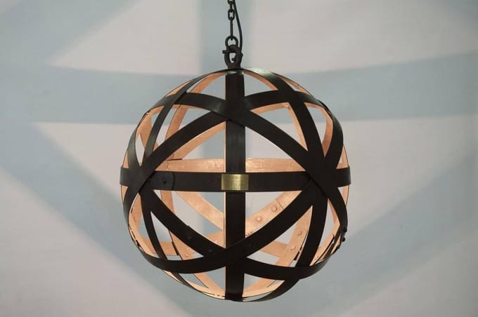 Hanglamp "Champagne" 67 cm / gepatineerd (roestbruin)