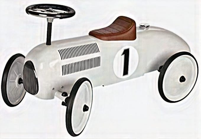 GOKI Loopauto - Wit - 73,5X35X40Cm - Metaal En Kunststof - 1 Jaar