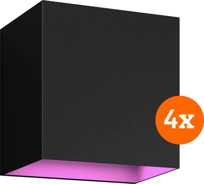 Philips Hue Resonate Downward White and Color - zwart 4-pack