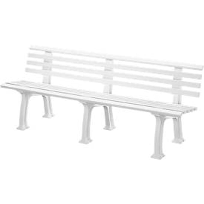 Tuinbank, 4-zit, L 2000 mm, wit