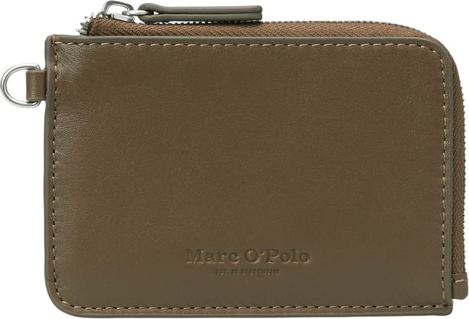 Marc O'Polo Leren Kaarthouder Tuure Zip Wallet Dark Brown Donkerbruin