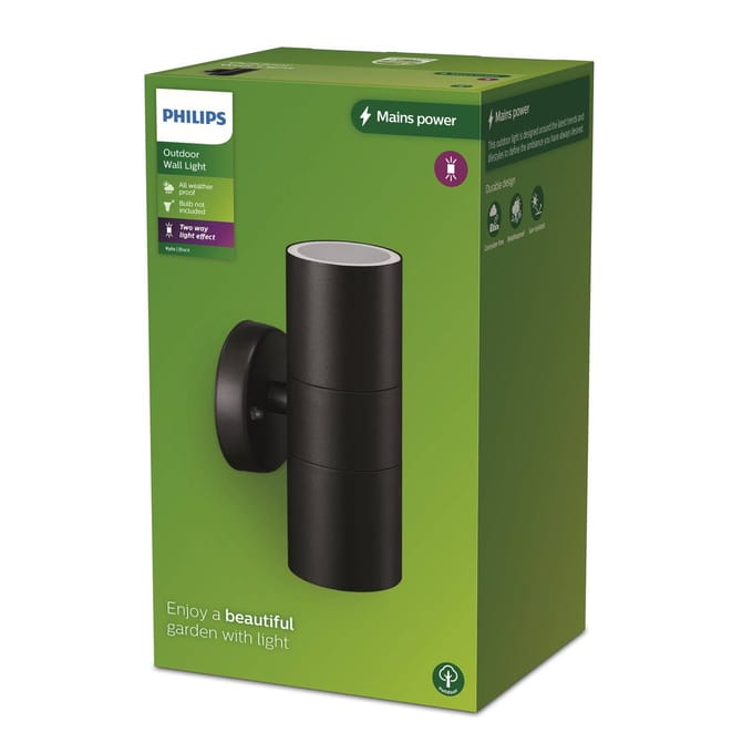 Philips LED Kylis 8720169266575 Buitenlamp (wand) LED GU10 50 W Zwart