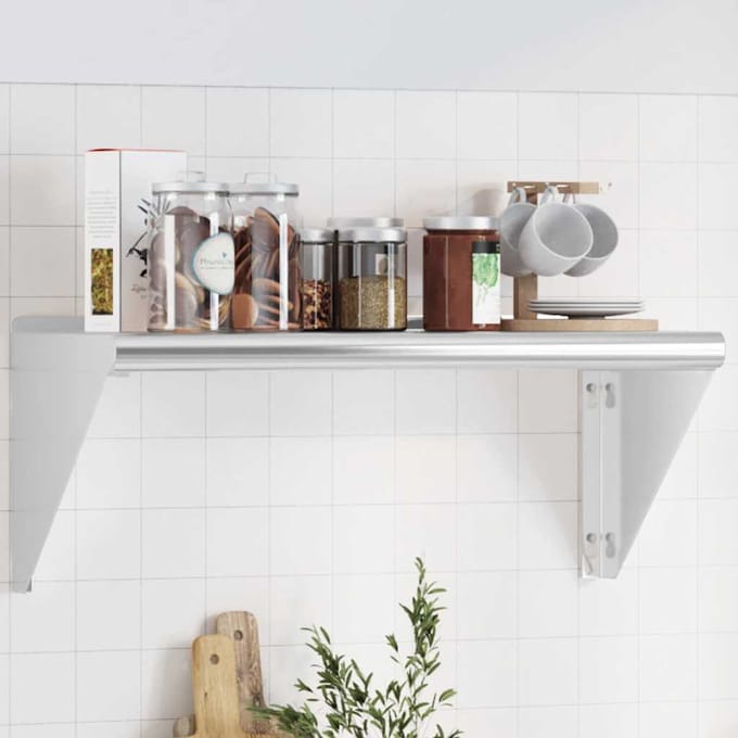 vidaXL - Wandschap - 75x30x31 - cm - roestvrijstaal - zilverkleurig