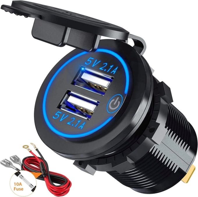 USB doorvoer aansluiting + Kabelboom 3.1A 5V inbouw lader / HaverCo