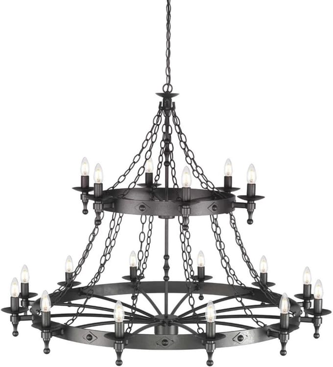 Elstead Lighting LED Kroonluchter | 18X E14 Max 60W | Dimbaar | Graphite Black