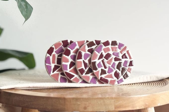 LC DIY Set - Mozaïek Onderzetter 4 stuks Roze