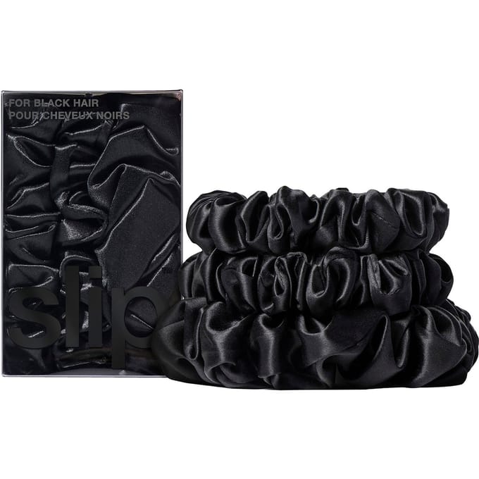 Slip Pure Silk Assorted Scrunchies - Various Colours - Black
