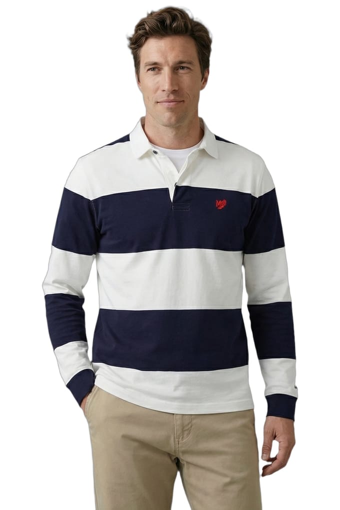 McGregor Rugby 2 Stripes Off White Größe: S | Poloshirts Outlet | Herren | Weiß