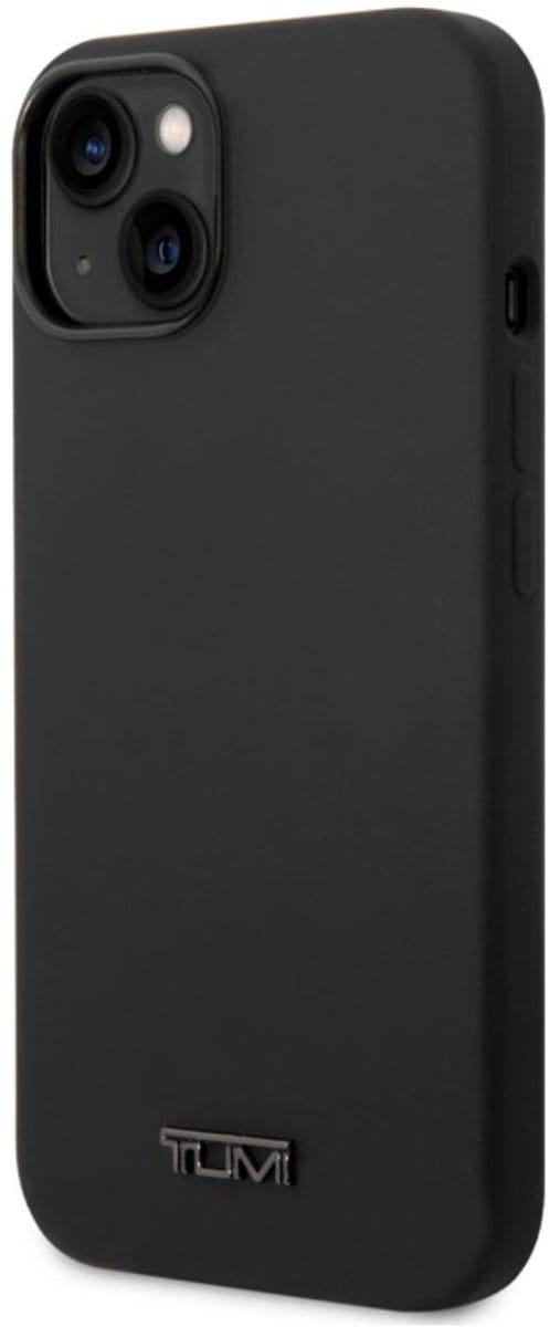 Tumi iPhone 14 Case Cover Silicone Metal Logo Black