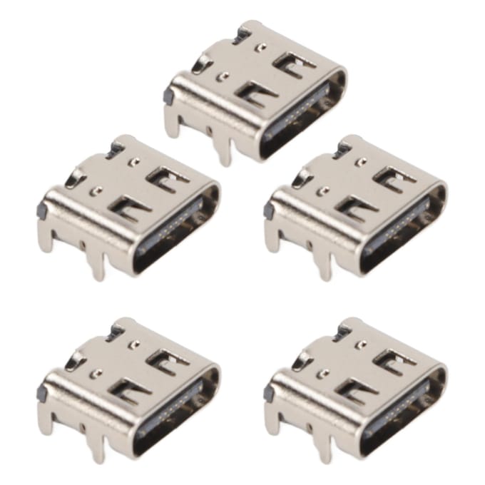 5pcs Port de Charge de Manette de Jeu Interface Type C Remplacement Prise de Charge de Manette de Jeu pour PS5 beige