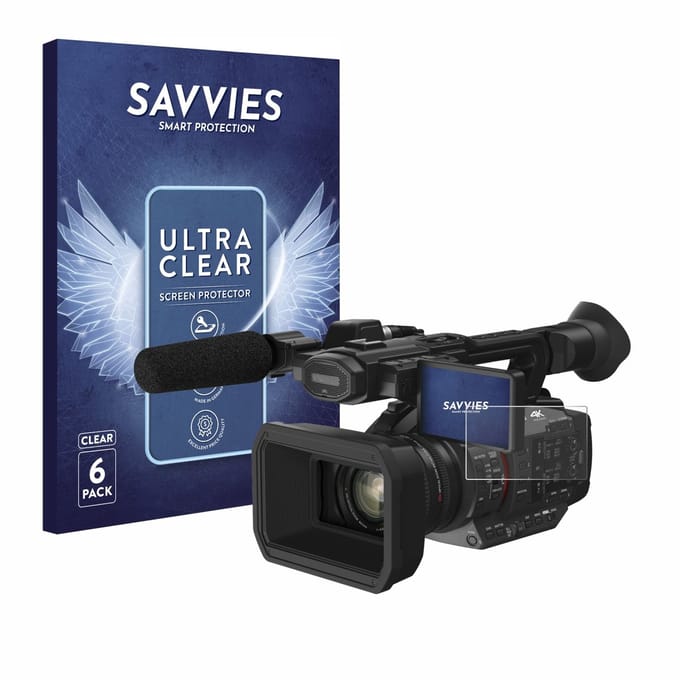 Savvies - Screenprotector voor Panasonic HC-X2 - Folie Beschermfolie transparant 6 Stuks